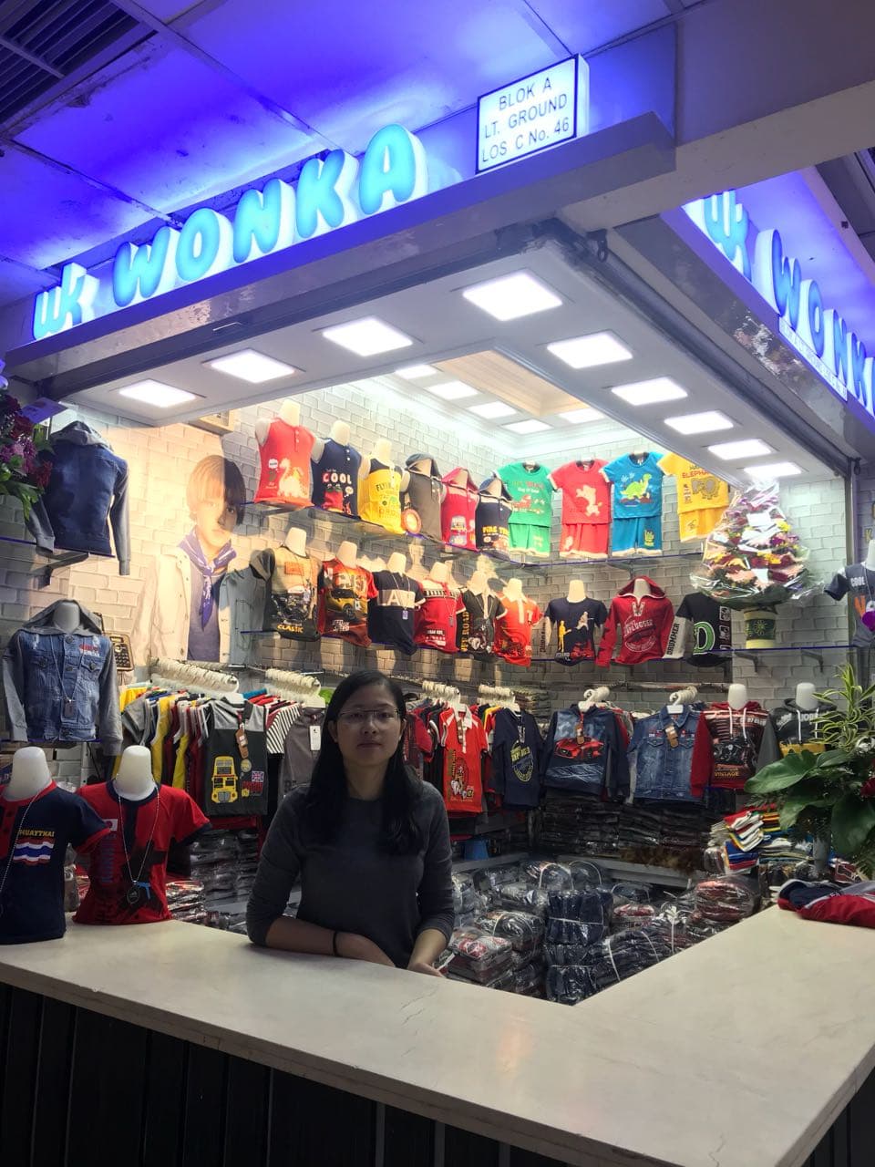 WONKA Kids' owner at the Tanah Abang showroom